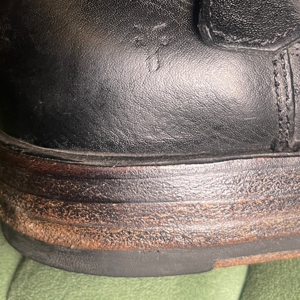 FRYE Natalie Engineer Black Leather Boots - Picture 6 of 8